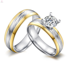 2018 nuevas llegadas Custom AAA Zircon 316L anillo de bodas de acero inoxidable Conjuntos